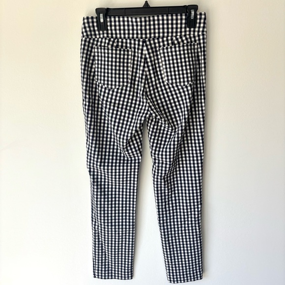 J. McLaughlin Navy White Plaid Gingham Georgina Ankle Pants Straight Leg Slim - Picture 8 of 9